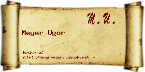 Meyer Ugor névjegykártya